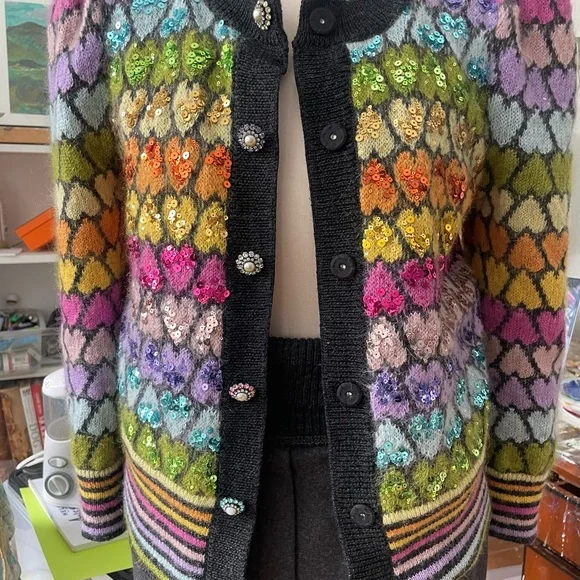 Marc Jacobs Hearts and Sequin Embellished Cardigan - Picture 2 of 14